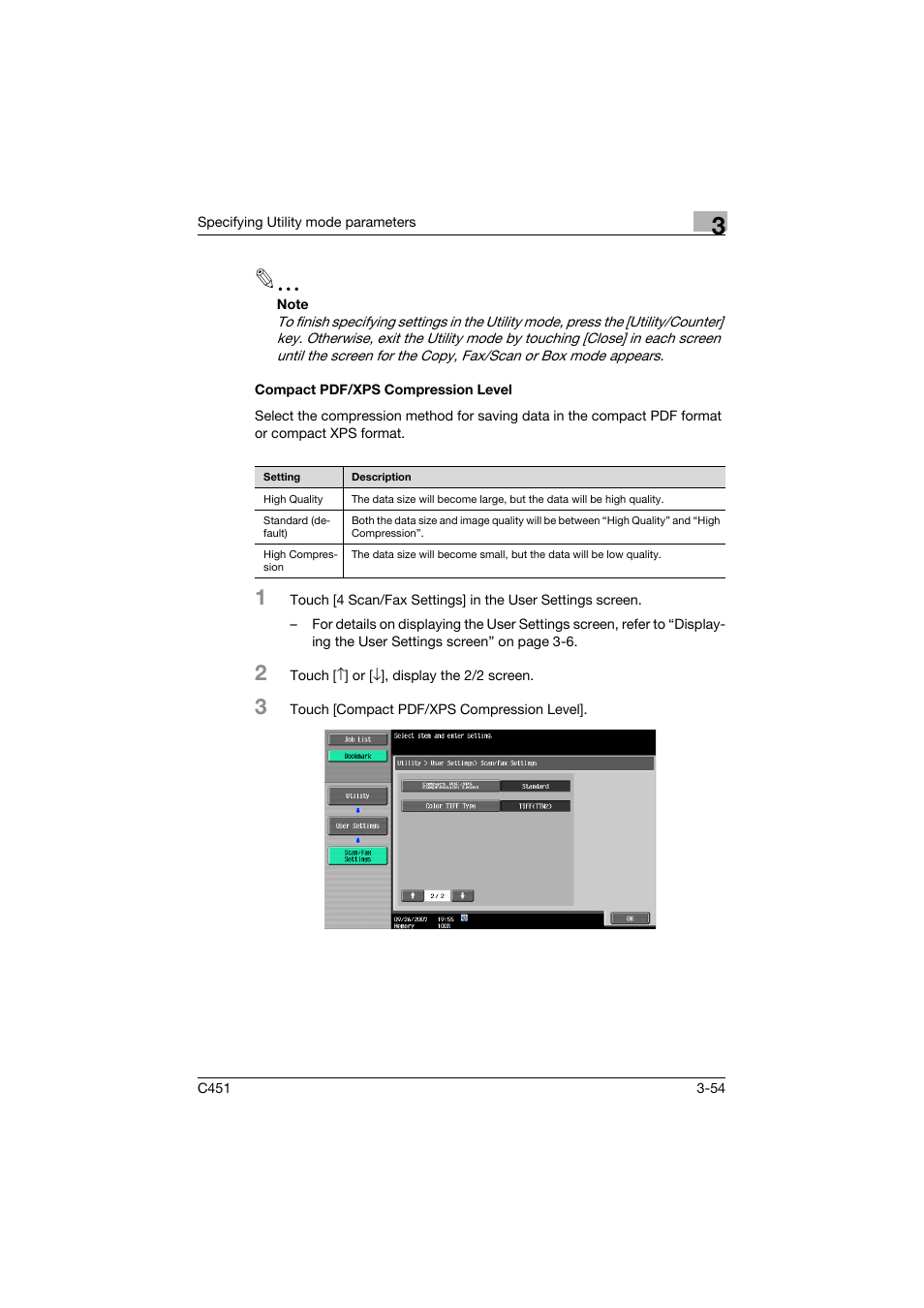 Compact pdf/xps compression level, Compact pdf/xps compression level -54 | Konica Minolta bizhub C451 User Manual | Page 220 / 413