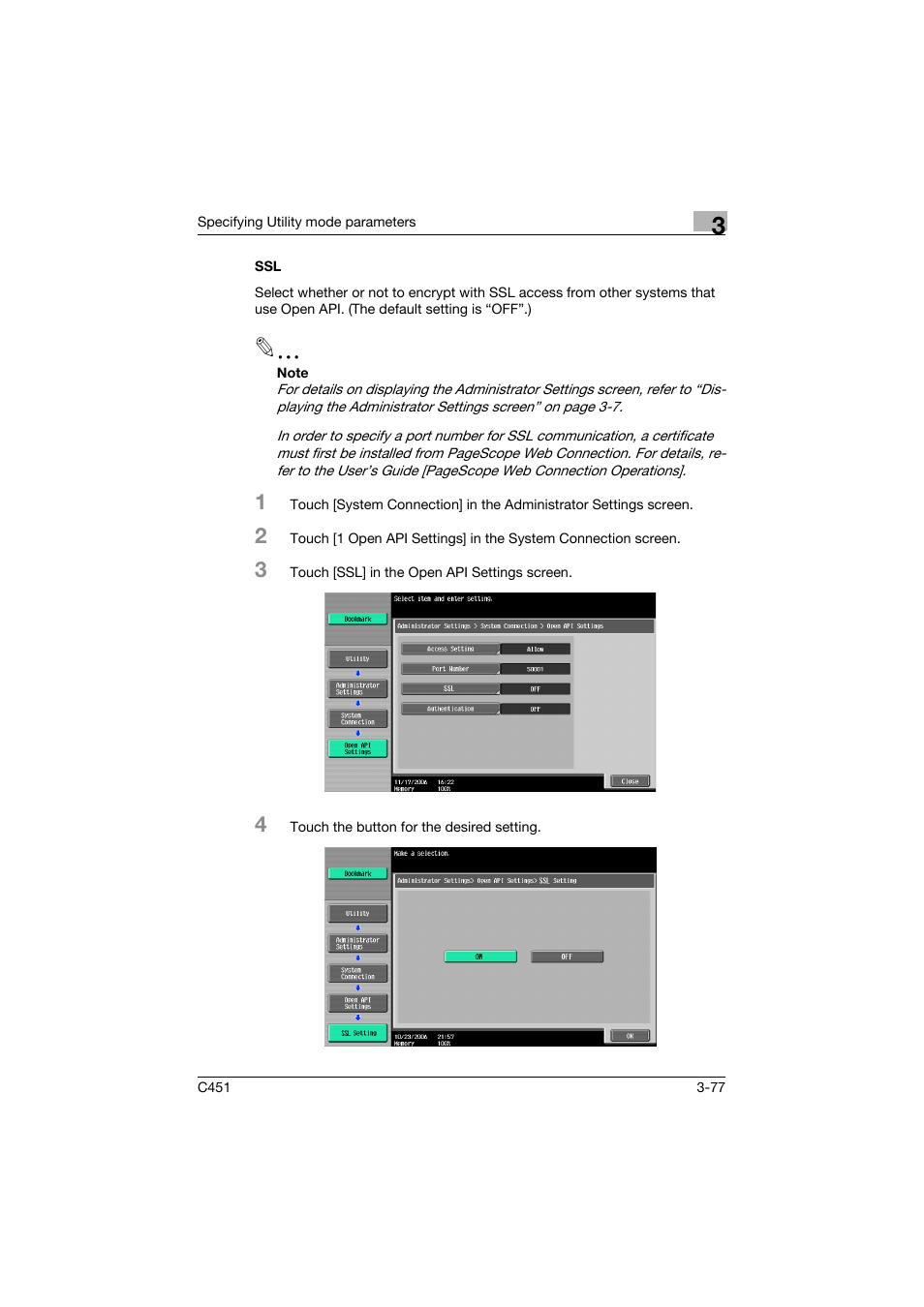 Ssl -77 | Konica Minolta bizhub C451 User Manual | Page 243 / 413