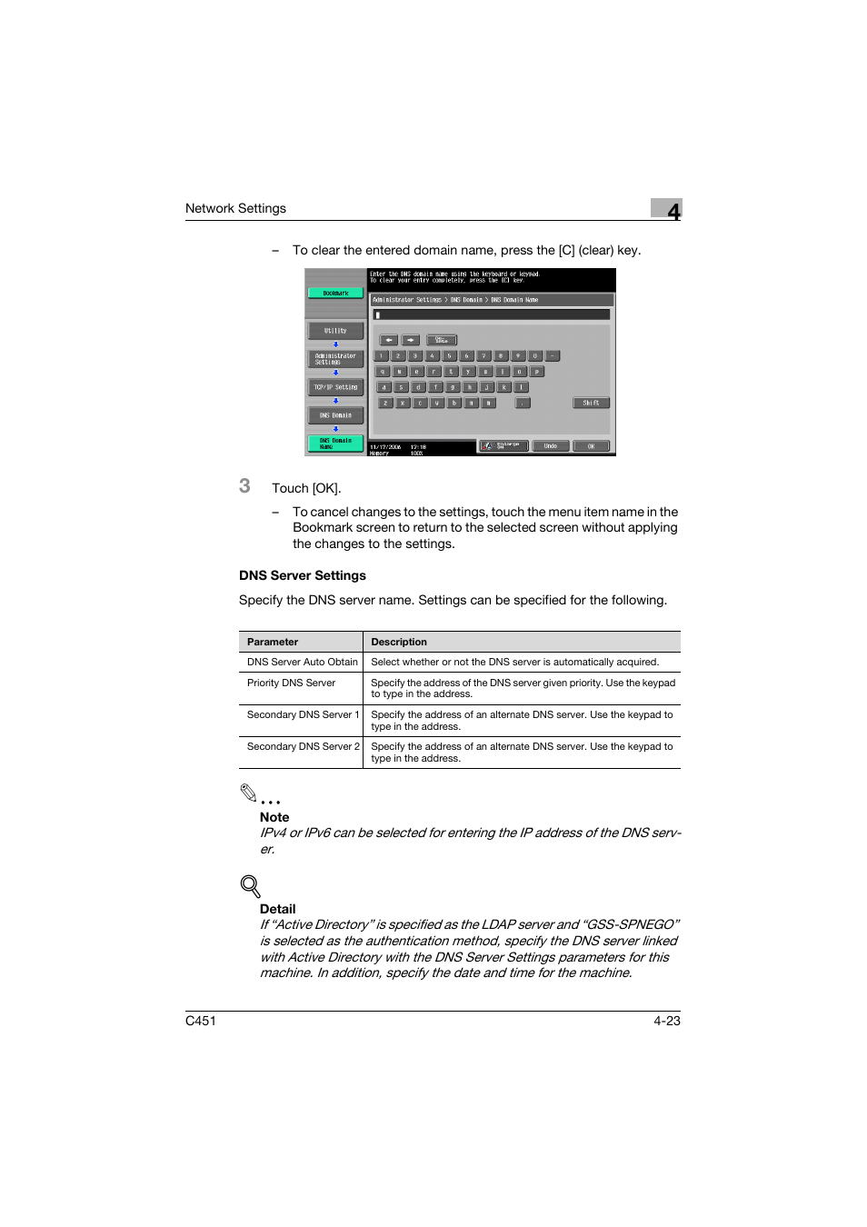 Dns server settings, Dns server settings -23 | Konica Minolta bizhub C451 User Manual | Page 268 / 413