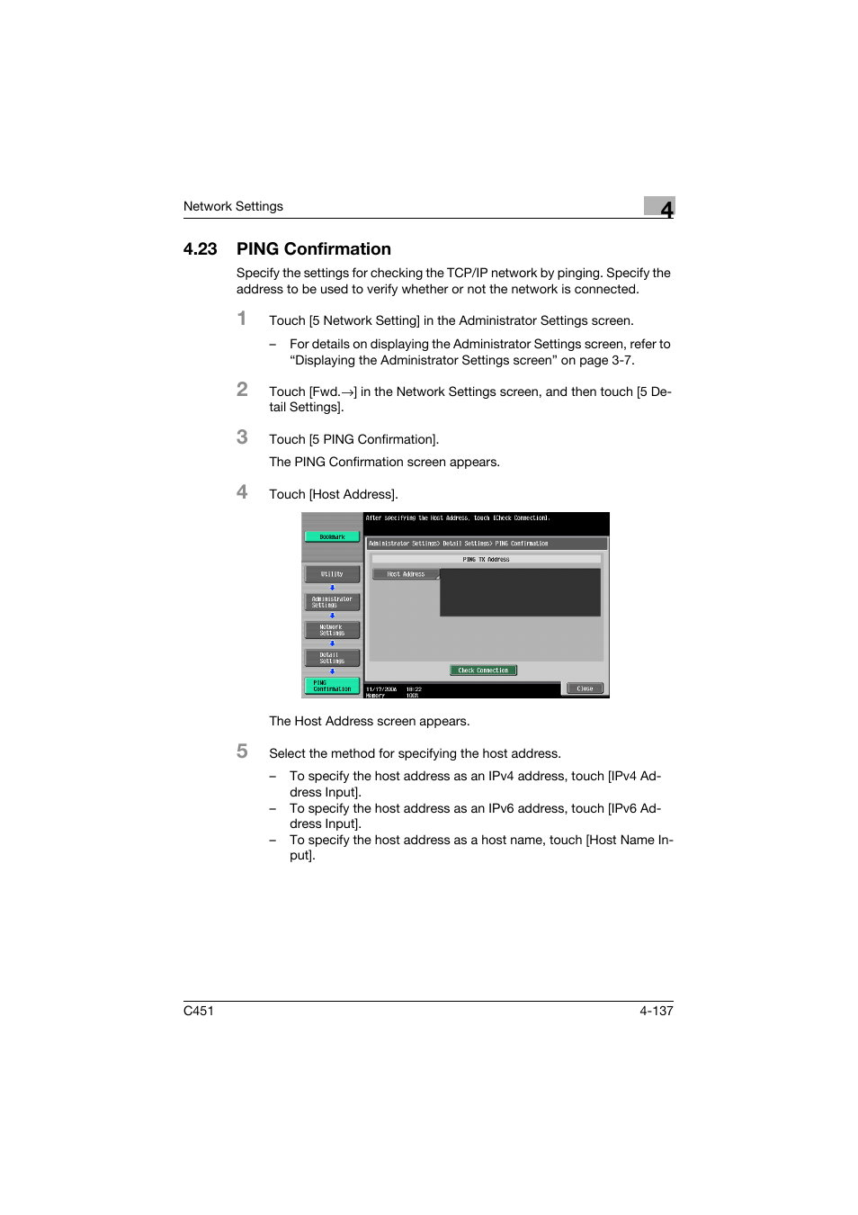 23 ping confirmation, Ping confirmation -137 | Konica Minolta bizhub C451 User Manual | Page 382 / 413