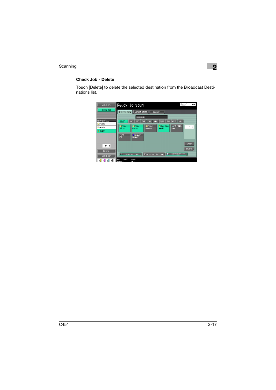 Check job - delete, Check job - delete -17 | Konica Minolta bizhub C451 User Manual | Page 56 / 413