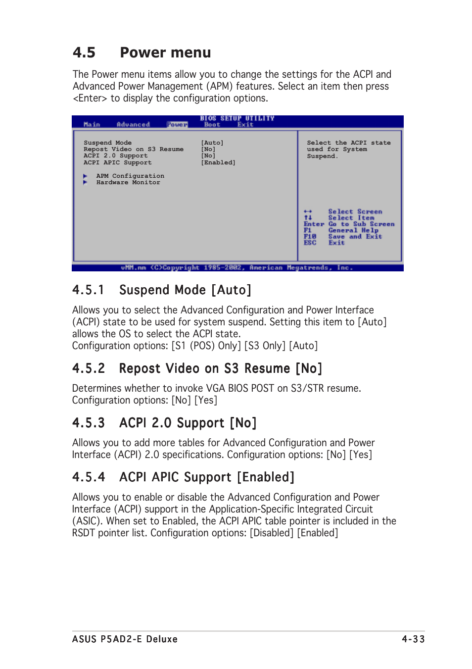 5 power menu | Asus P5AD2-E Deluxe User Manual | Page 101 / 150