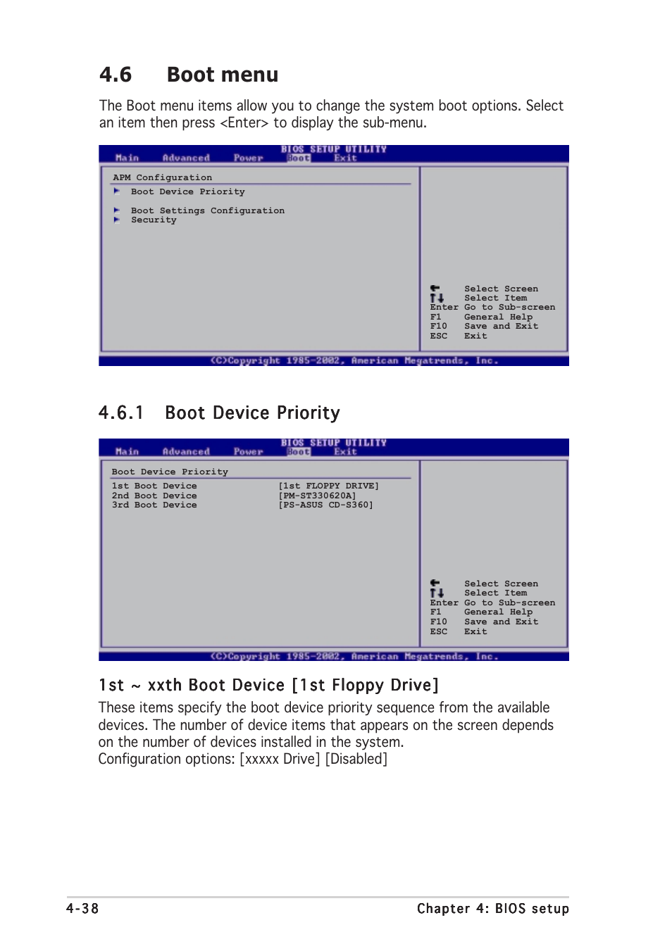 6 boot menu | Asus P5AD2-E Deluxe User Manual | Page 106 / 150