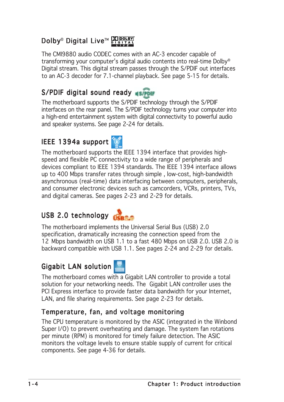 Asus P5AD2-E Deluxe User Manual | Page 18 / 150