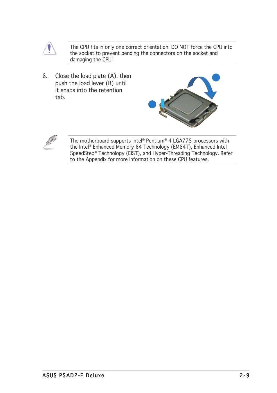 Asus P5AD2-E Deluxe User Manual | Page 31 / 150