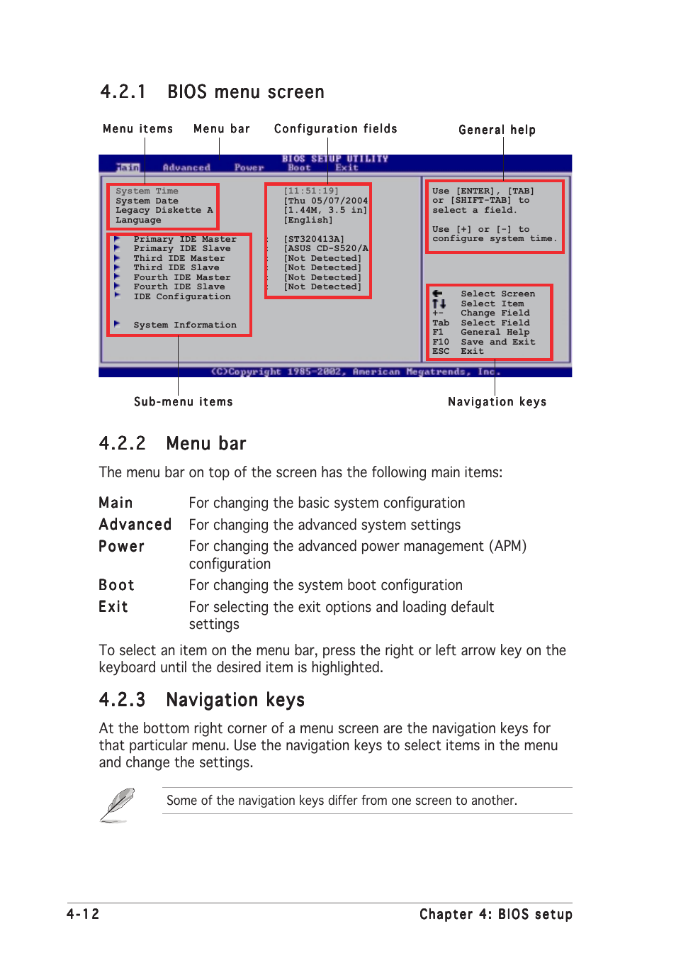 2 menu bar menu bar menu bar menu bar menu bar | Asus P5AD2-E Deluxe User Manual | Page 80 / 150