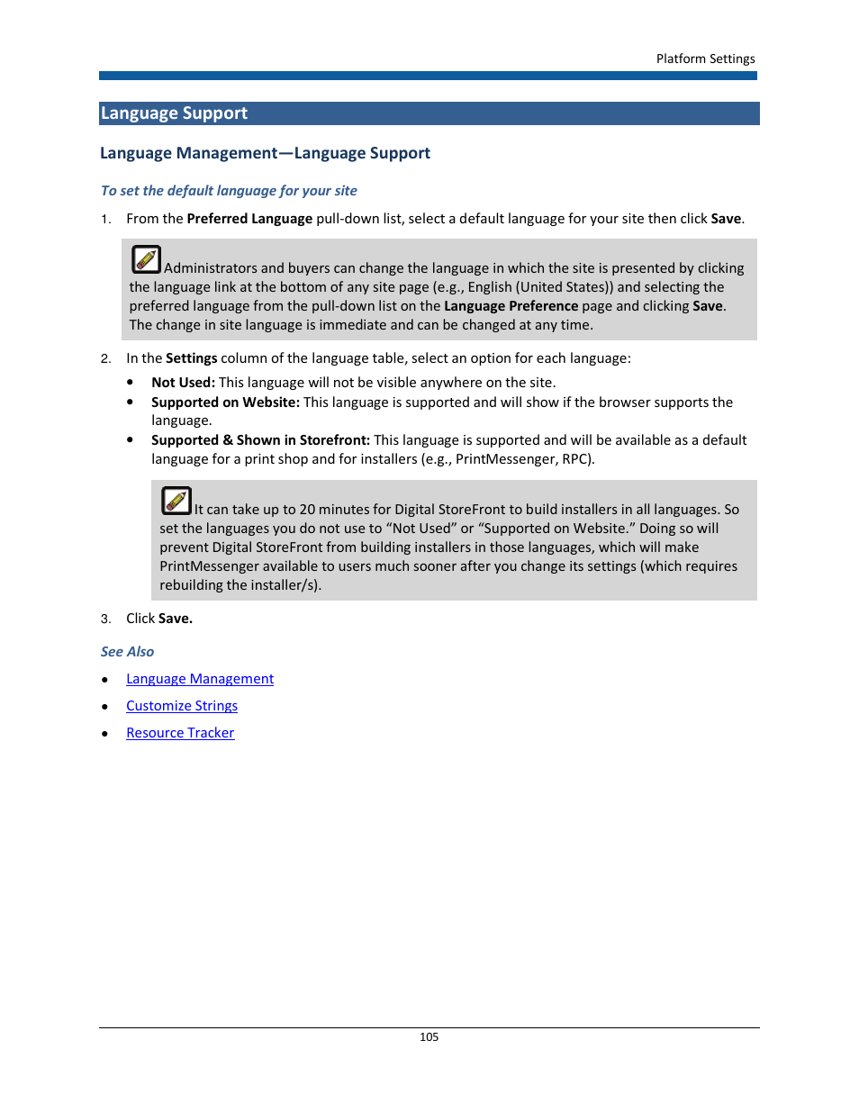 Language support | Konica Minolta Digital StoreFront User Manual | Page 105 / 532