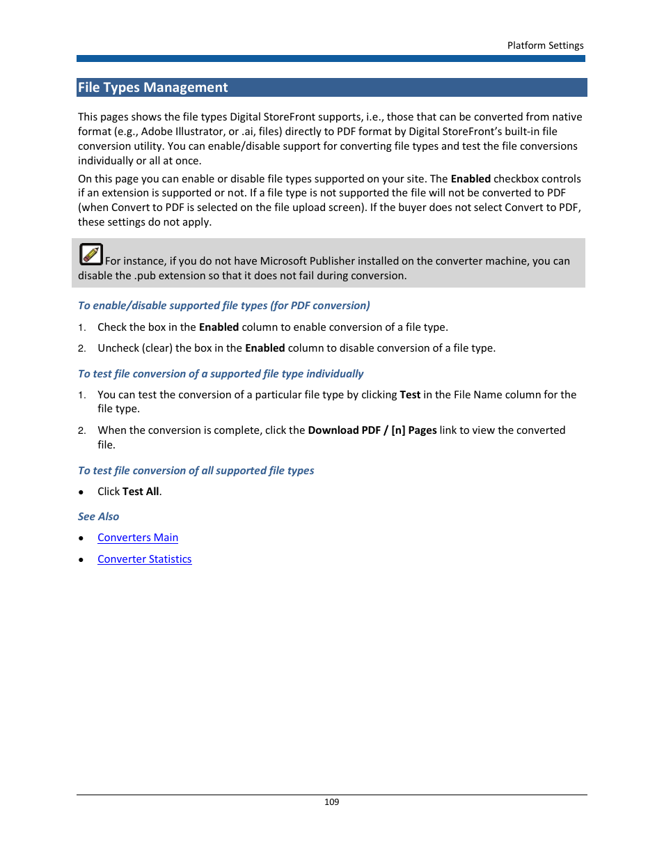 File types management | Konica Minolta Digital StoreFront User Manual | Page 109 / 532