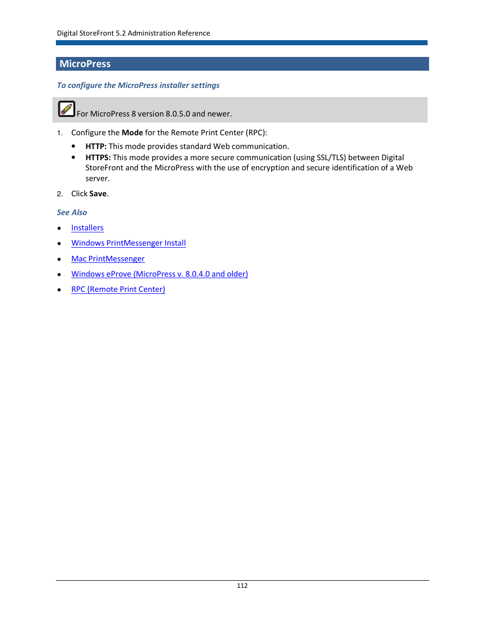 Micropress | Konica Minolta Digital StoreFront User Manual | Page 112 / 532