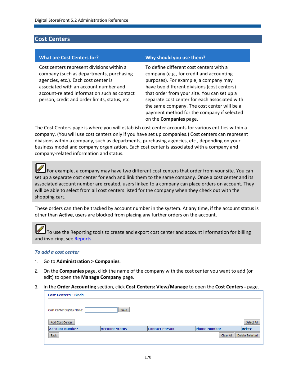 Cost centers | Konica Minolta Digital StoreFront User Manual | Page 170 / 532