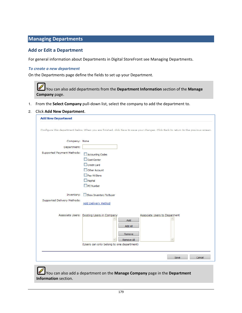 Managing departments | Konica Minolta Digital StoreFront User Manual | Page 179 / 532