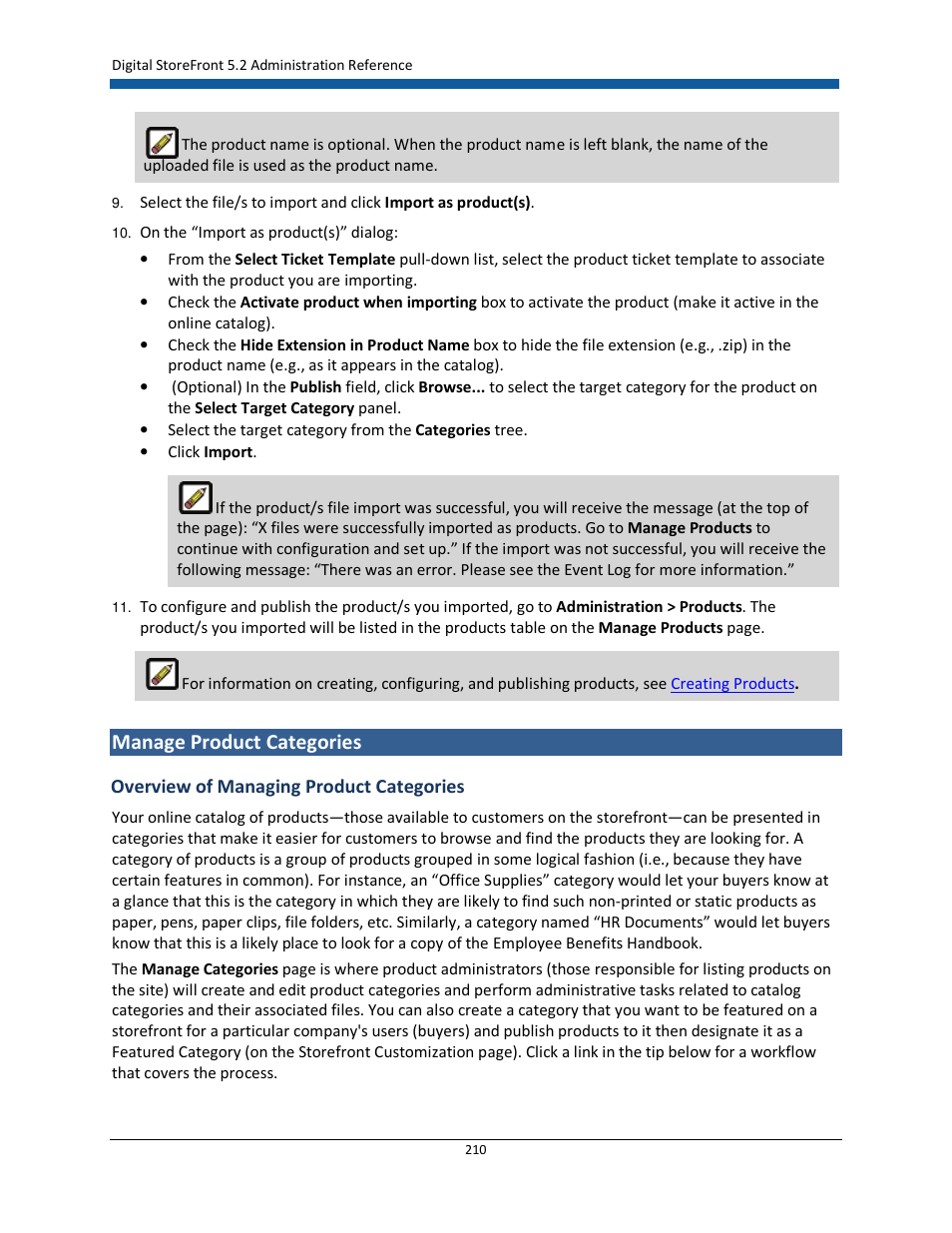 Manage product categories | Konica Minolta Digital StoreFront User Manual | Page 210 / 532