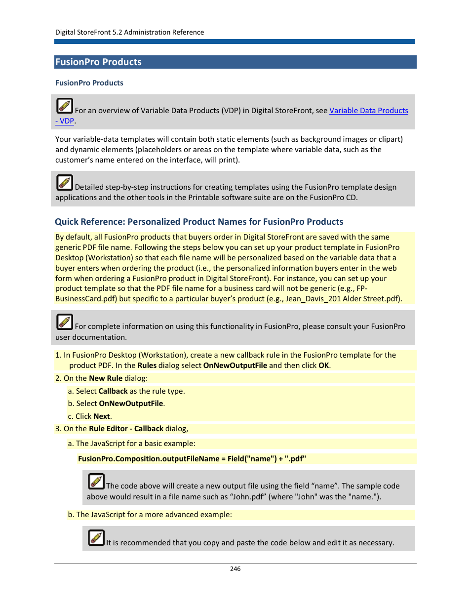 Fusionpro products | Konica Minolta Digital StoreFront User Manual | Page 246 / 532