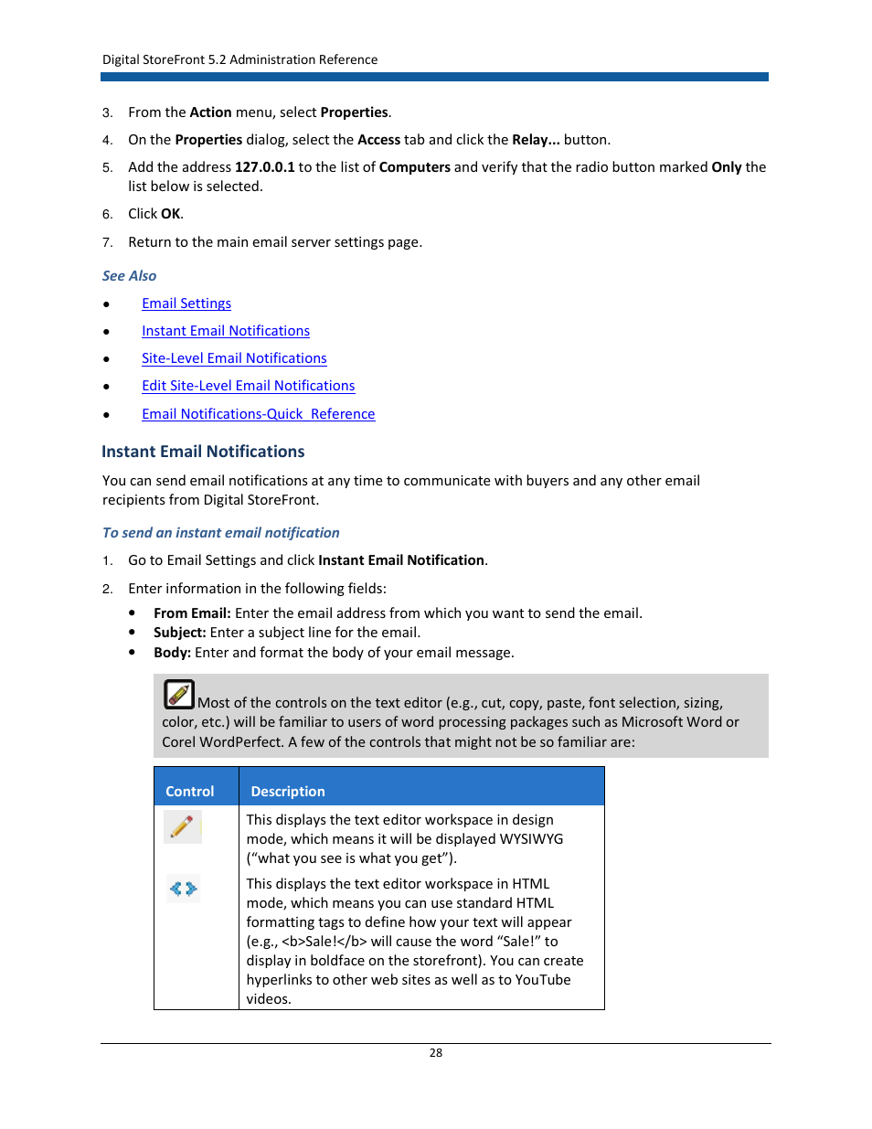 Instant email notifications | Konica Minolta Digital StoreFront User Manual | Page 28 / 532