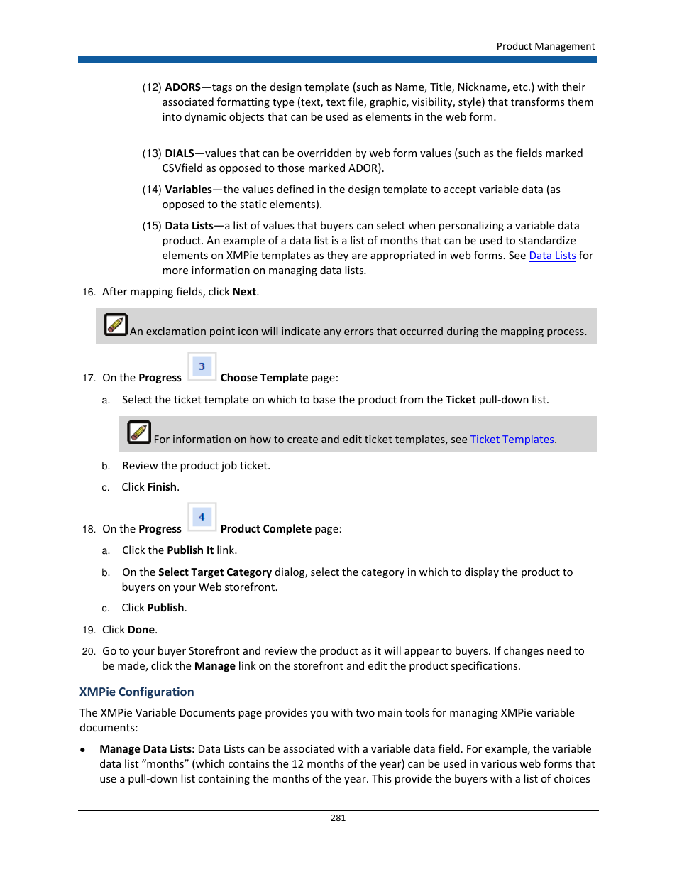 Xmpie configuration | Konica Minolta Digital StoreFront User Manual | Page 281 / 532