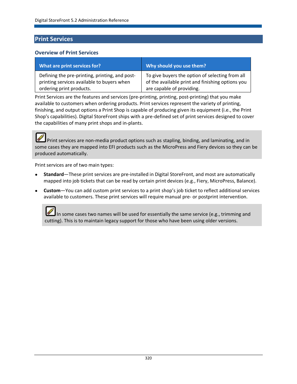 Print services | Konica Minolta Digital StoreFront User Manual | Page 320 / 532