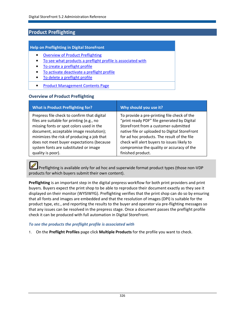 Product preflighting | Konica Minolta Digital StoreFront User Manual | Page 326 / 532