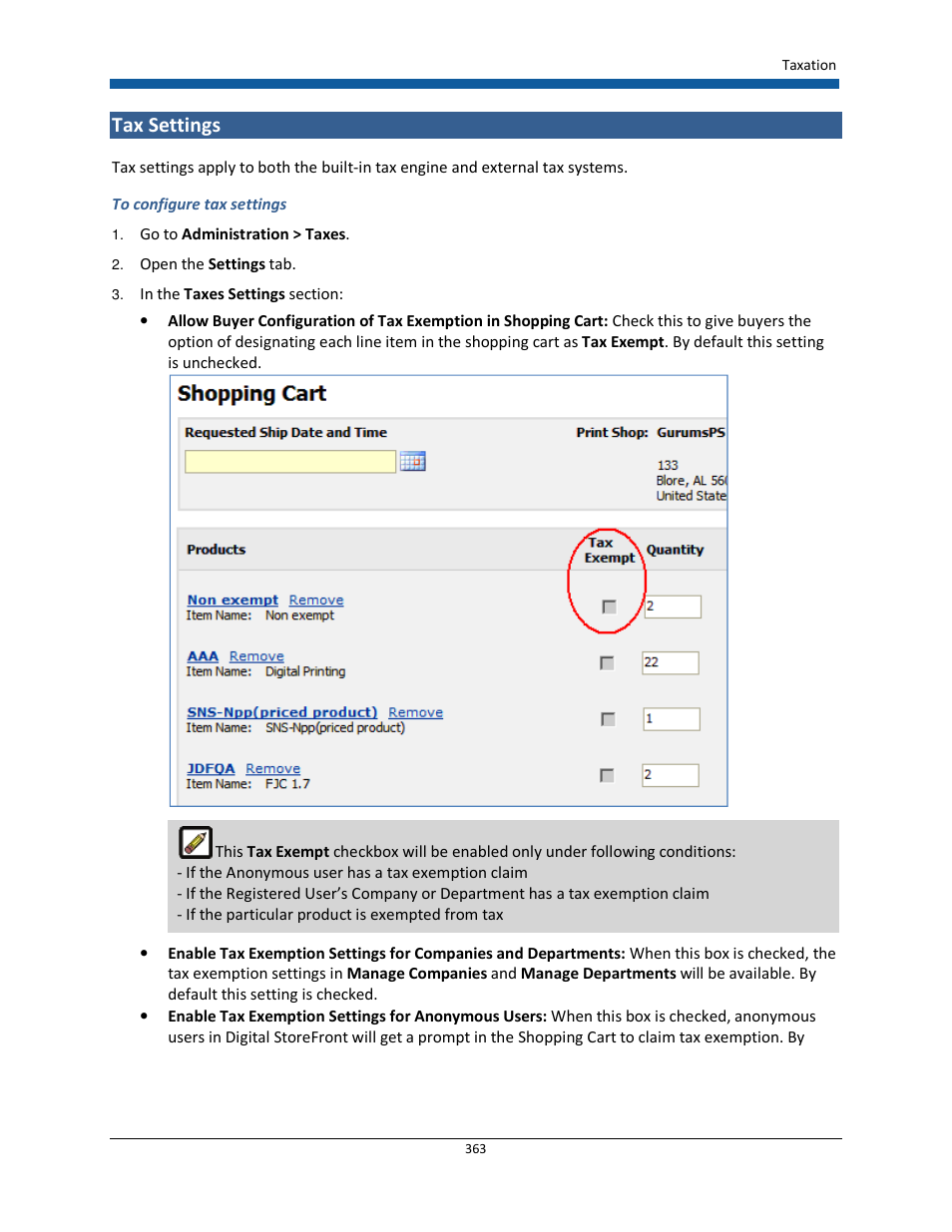 Tax settings | Konica Minolta Digital StoreFront User Manual | Page 363 / 532