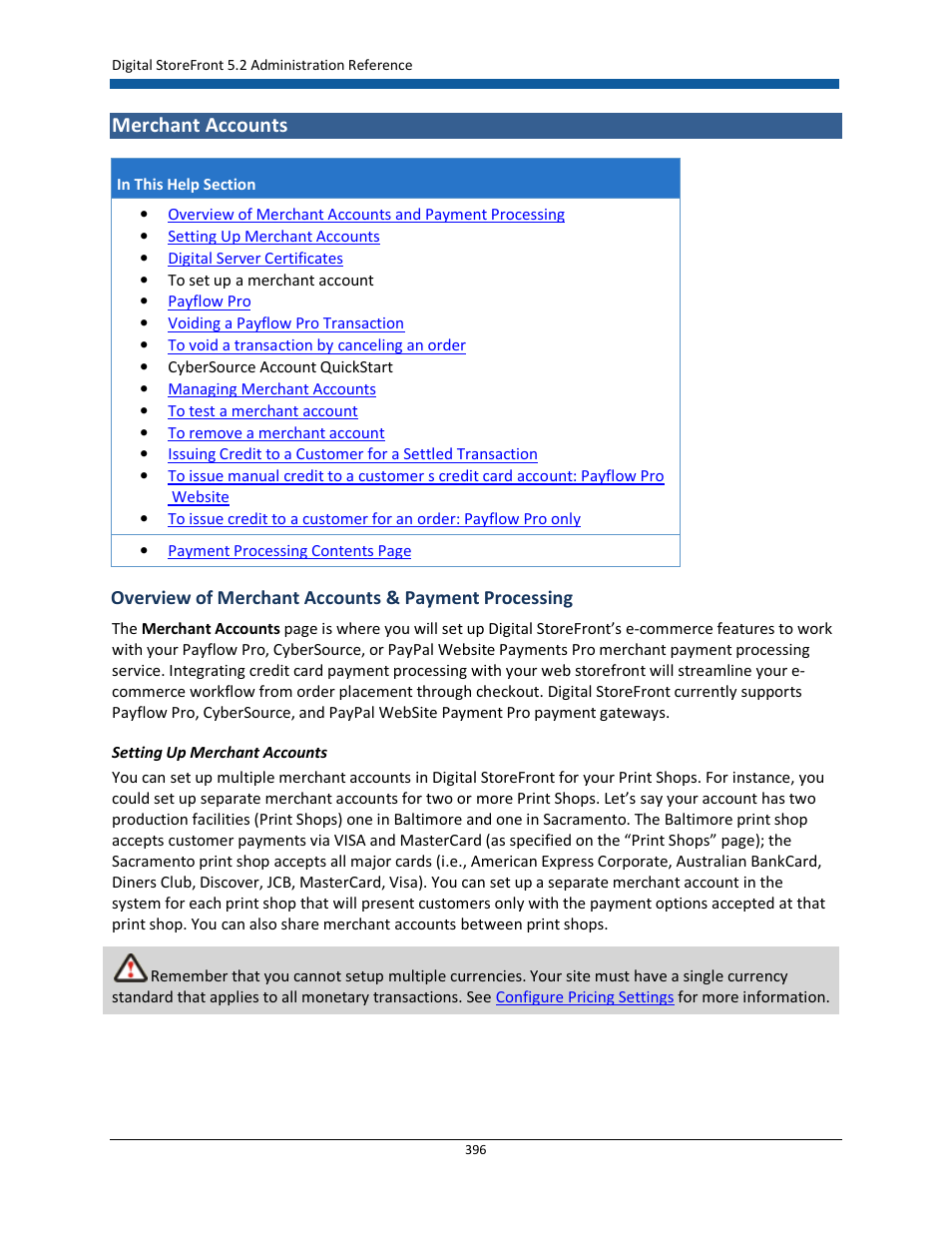 Merchant accounts | Konica Minolta Digital StoreFront User Manual | Page 396 / 532