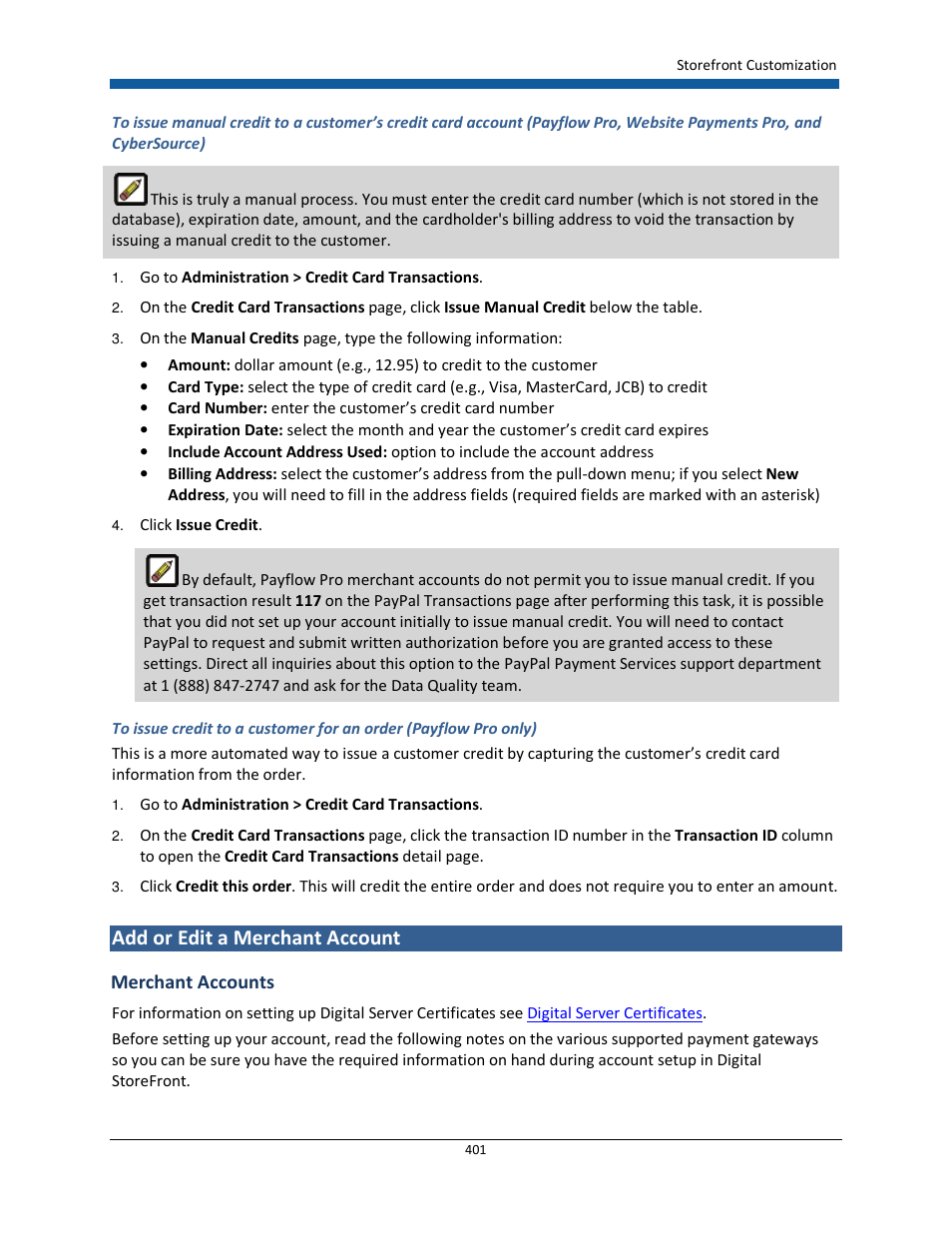 Add or edit a merchant account, Merchant accounts | Konica Minolta Digital StoreFront User Manual | Page 401 / 532