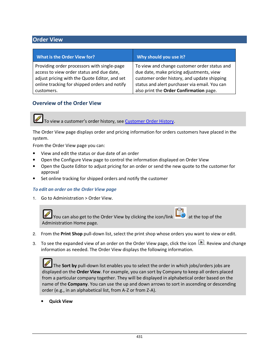 Order view | Konica Minolta Digital StoreFront User Manual | Page 431 / 532