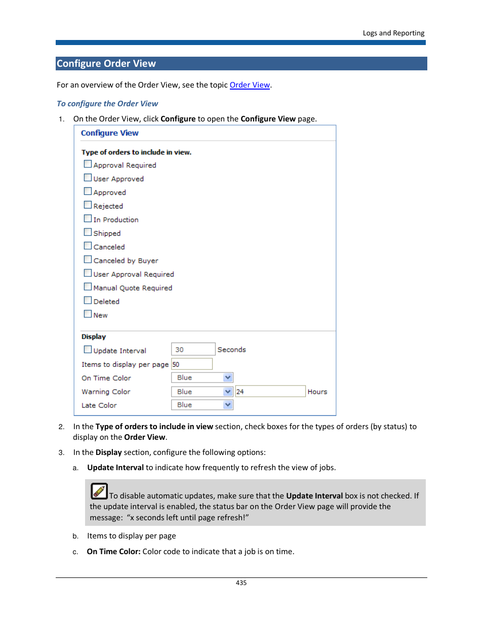 Configure order view | Konica Minolta Digital StoreFront User Manual | Page 435 / 532