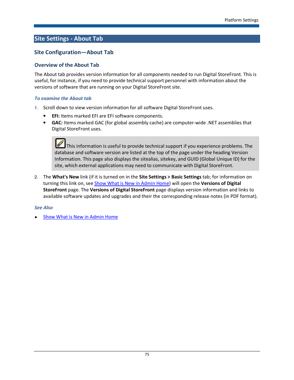 Site settings - about tab | Konica Minolta Digital StoreFront User Manual | Page 75 / 532