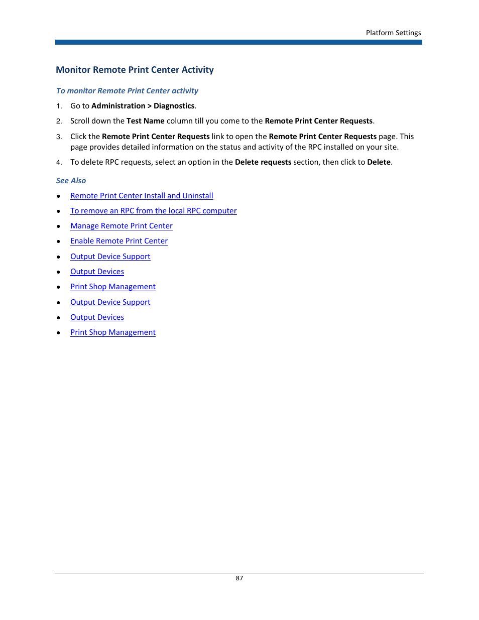Monitor remote print center activity | Konica Minolta Digital StoreFront User Manual | Page 87 / 532