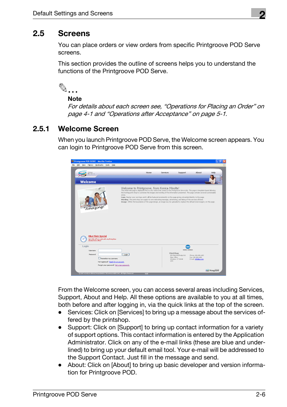 5 screens, Screens -6 | Konica Minolta Printgroove User Manual | Page 18 / 127