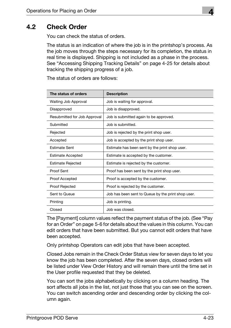 2 check order, Check order -23 | Konica Minolta Printgroove User Manual | Page 75 / 127