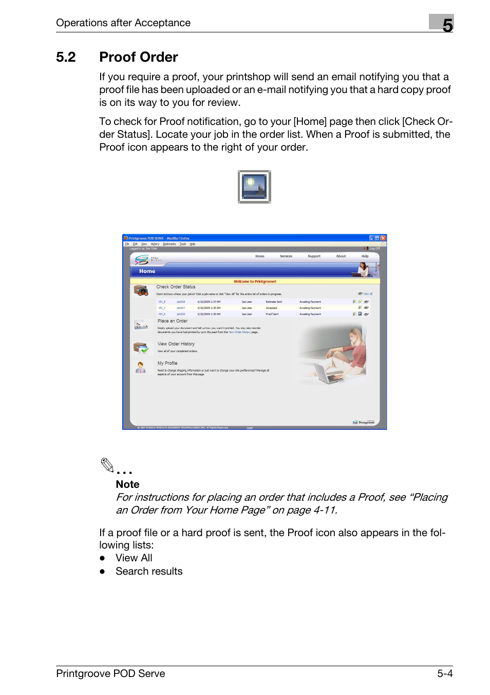 2 proof order, Proof order -4 | Konica Minolta Printgroove User Manual | Page 90 / 127