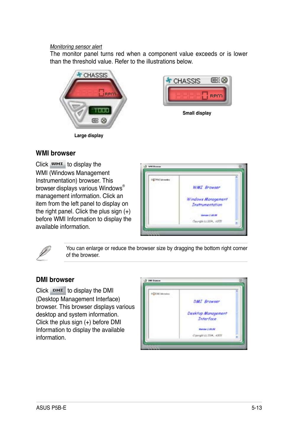 Wmi browser, Dmi browser | Asus Motherboard P5B-E User Manual | Page 119 / 158