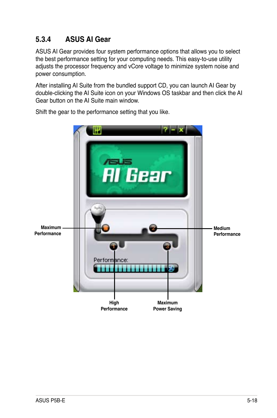 4 asus ai gear | Asus Motherboard P5B-E User Manual | Page 124 / 158