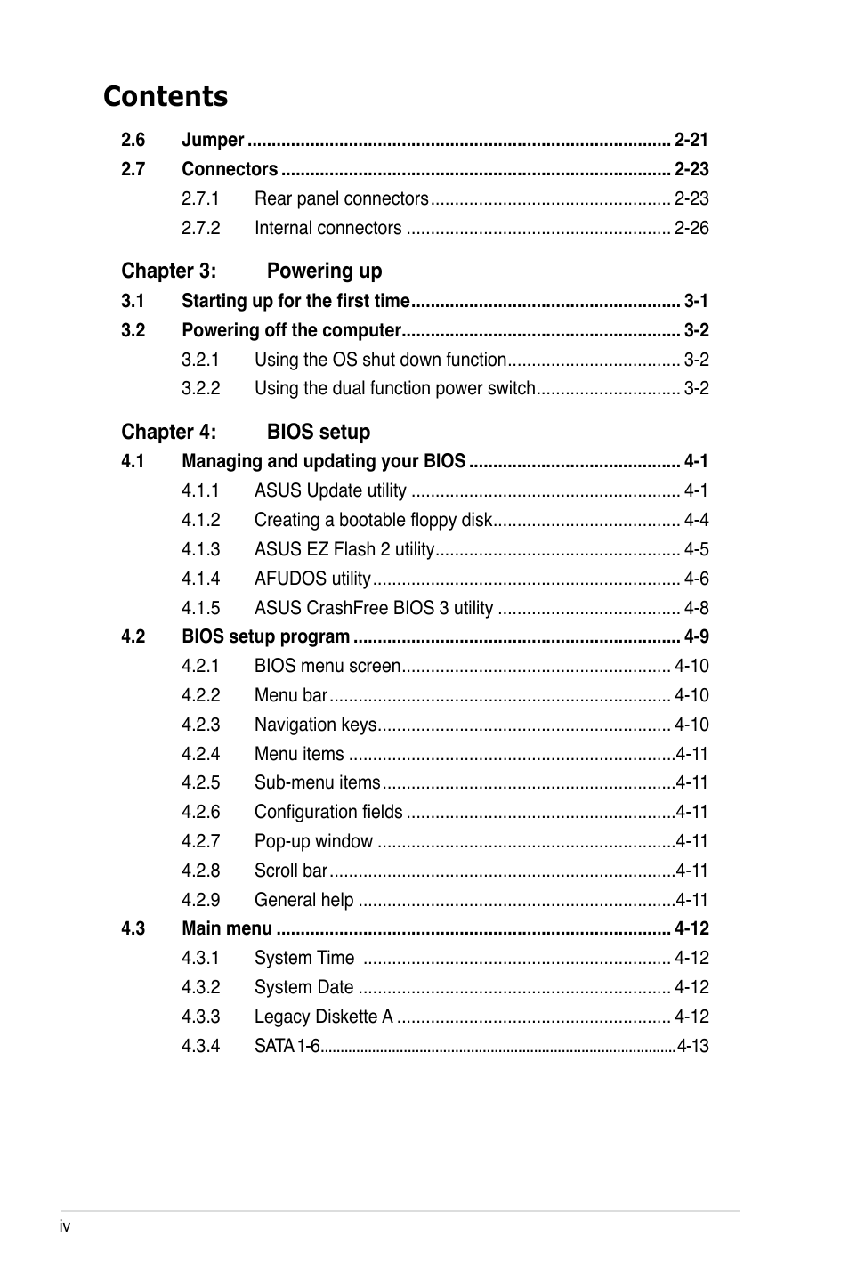 Asus Motherboard P5B-E User Manual | Page 4 / 158