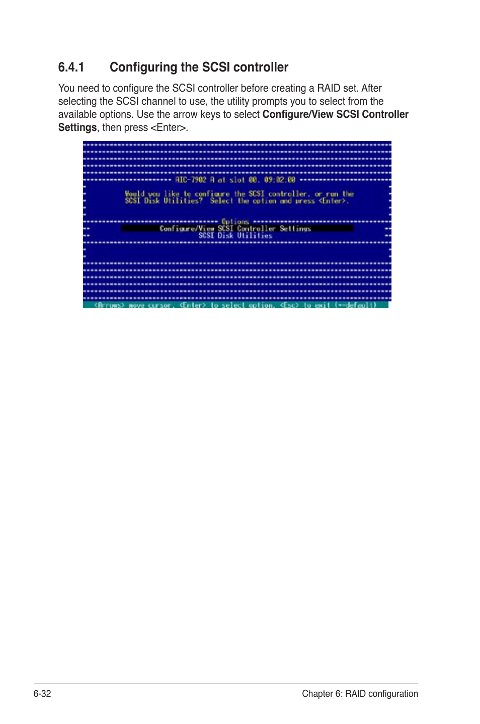 Conﬁguring the scsi controller -32, 1 conﬁguring the scsi controller | Asus TS300-PA4 User Manual | Page 160 / 204