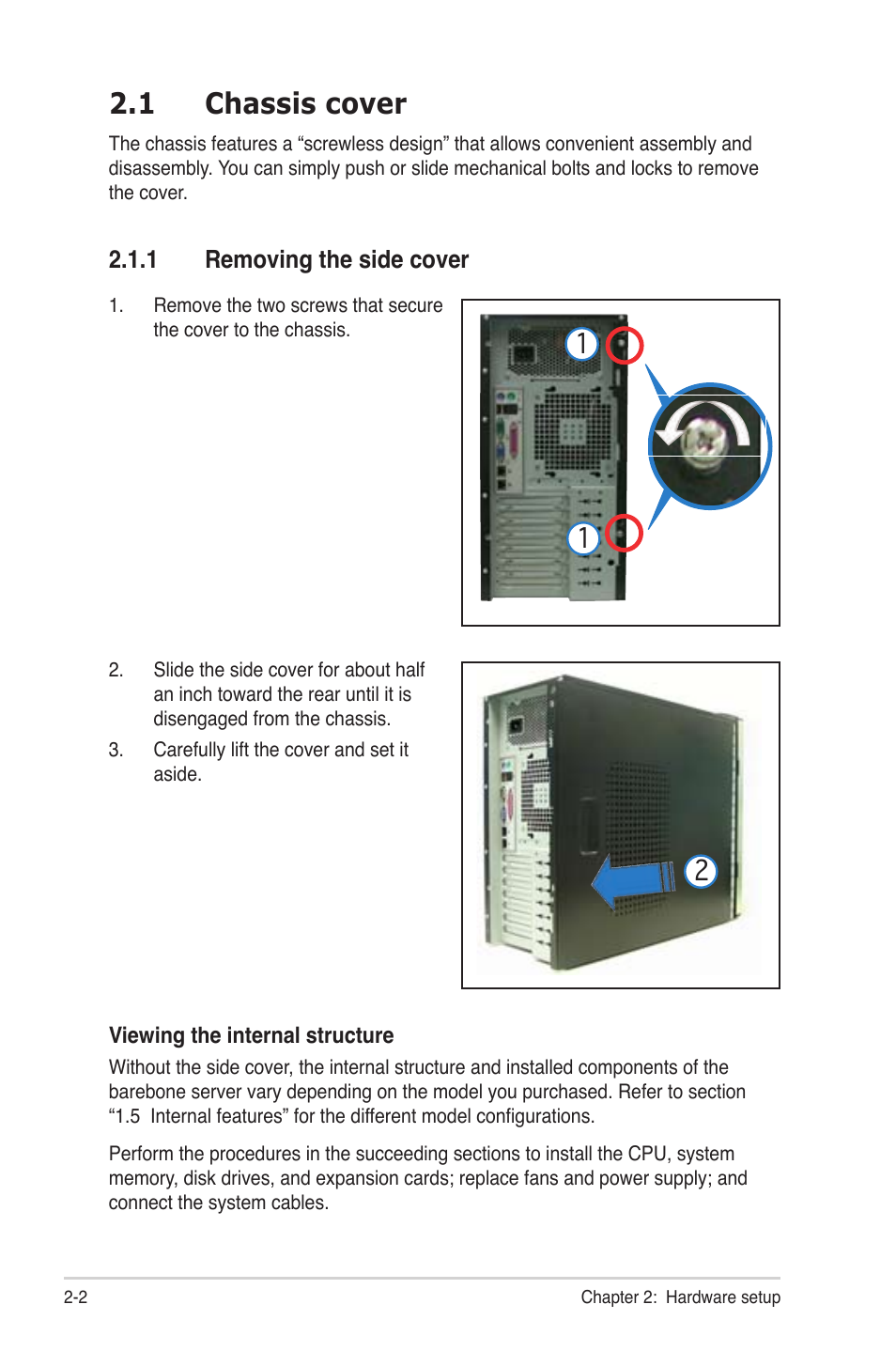 1 chassis cover | Asus TS300-PA4 User Manual | Page 22 / 204