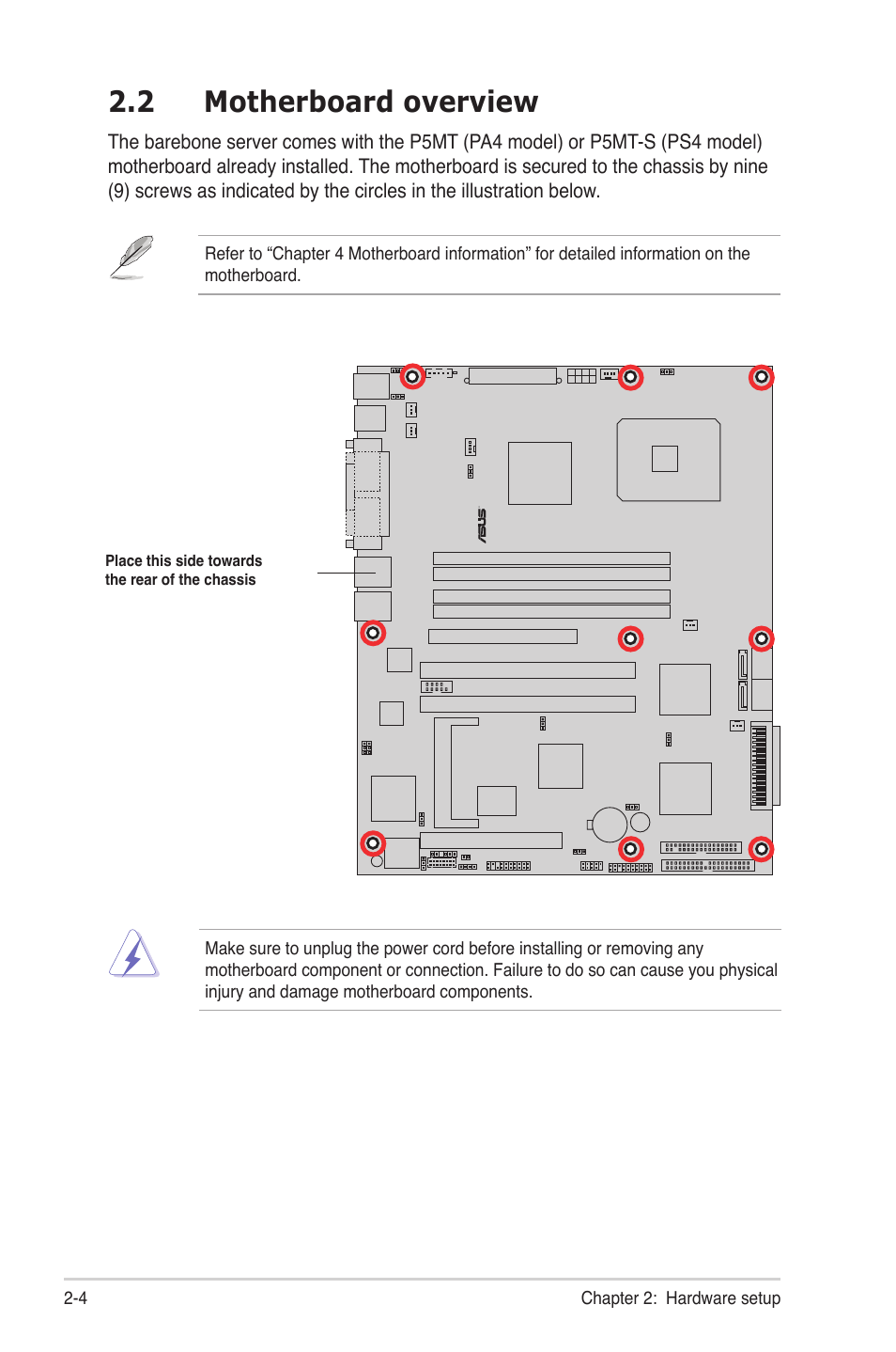 2 motherboard overview | Asus TS300-PA4 User Manual | Page 24 / 204