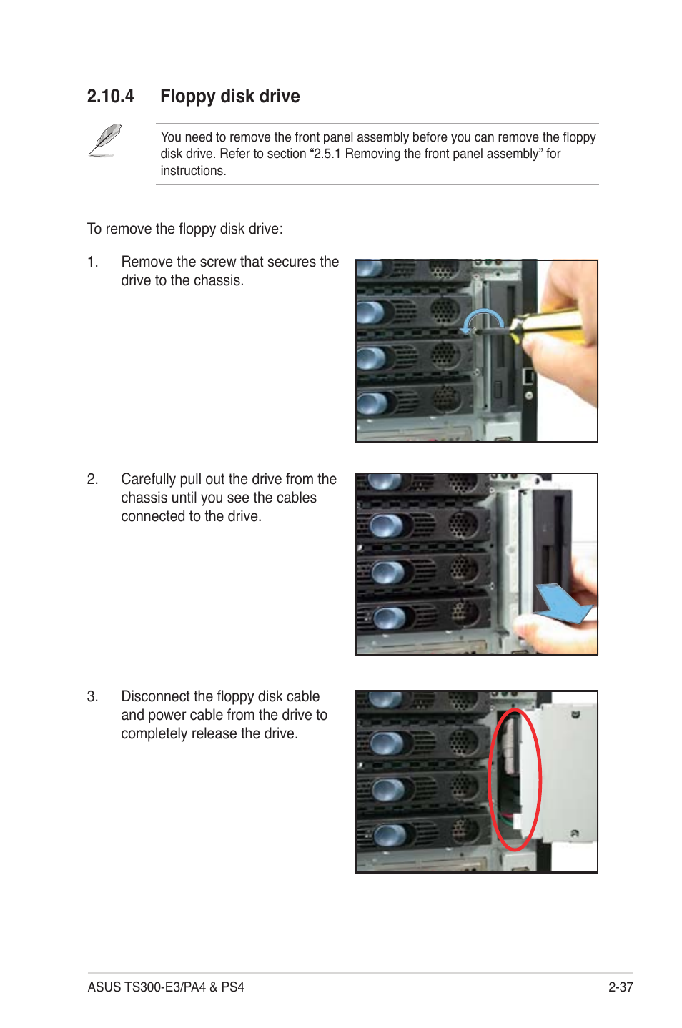 4 floppy disk drive | Asus TS300-PA4 User Manual | Page 57 / 204