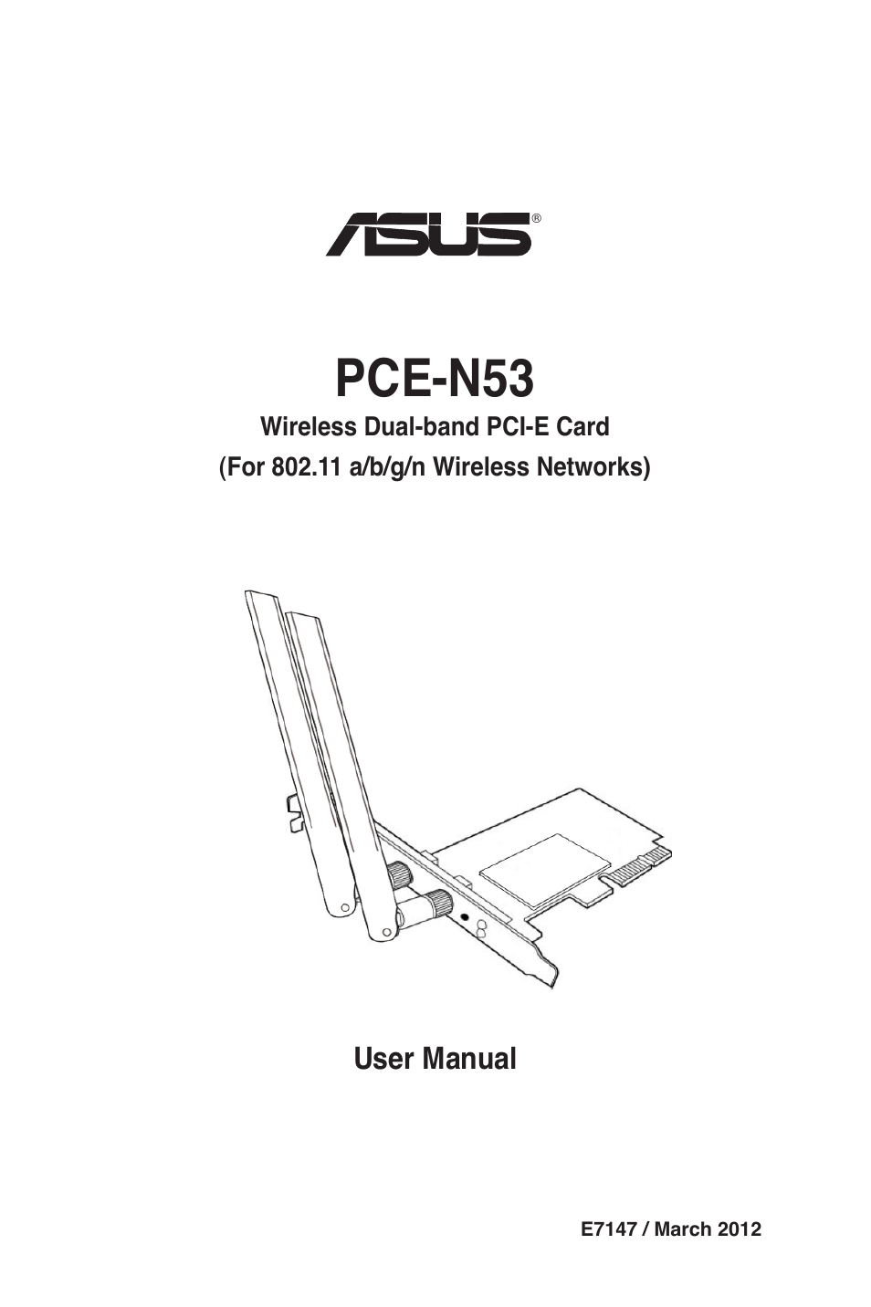 Asus Wireless Dual-band PCI-E Card PCE-N53 User Manual | 35 pages