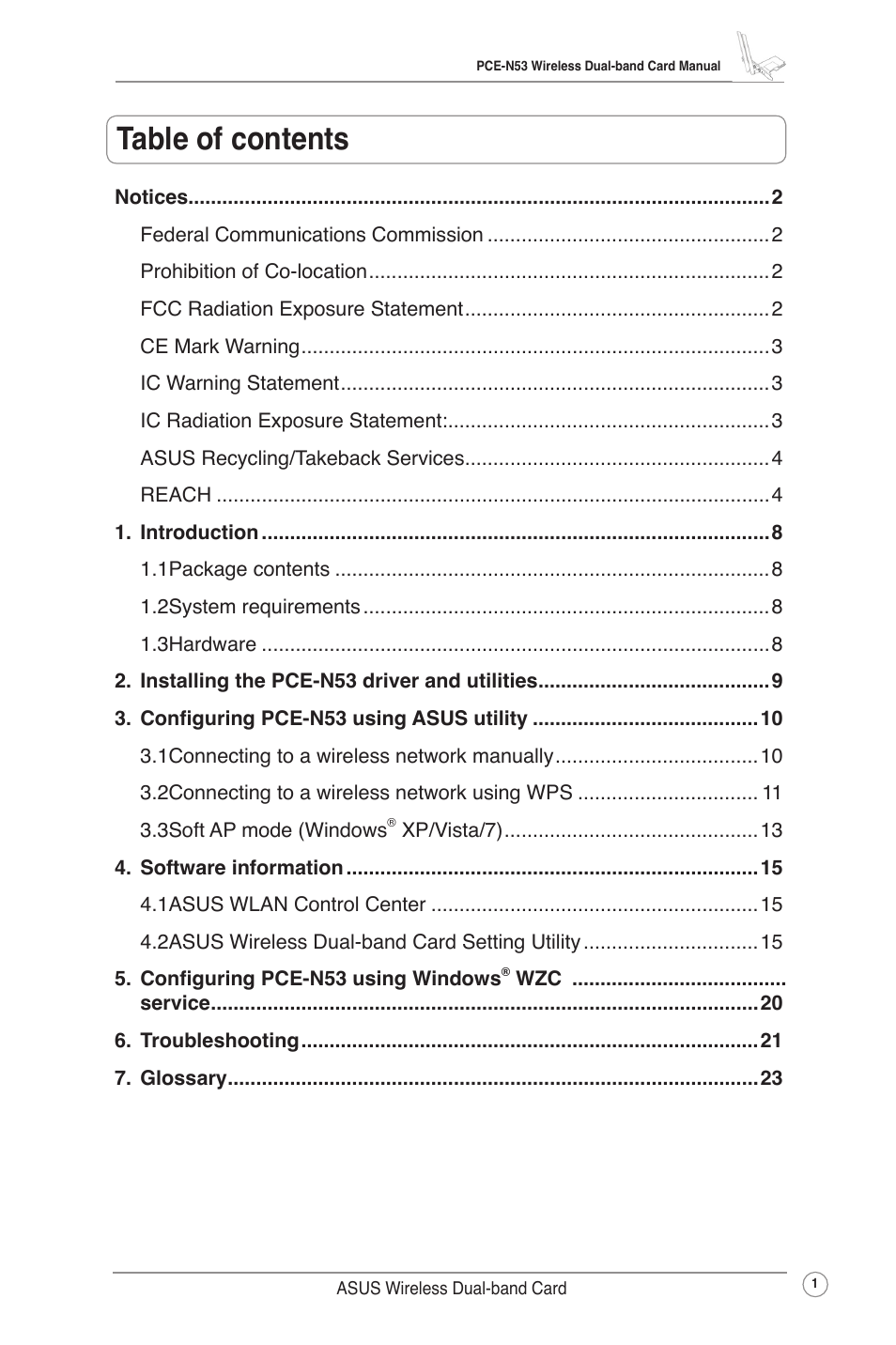Asus Wireless Dual-band PCI-E Card PCE-N53 User Manual | Page 4 / 35