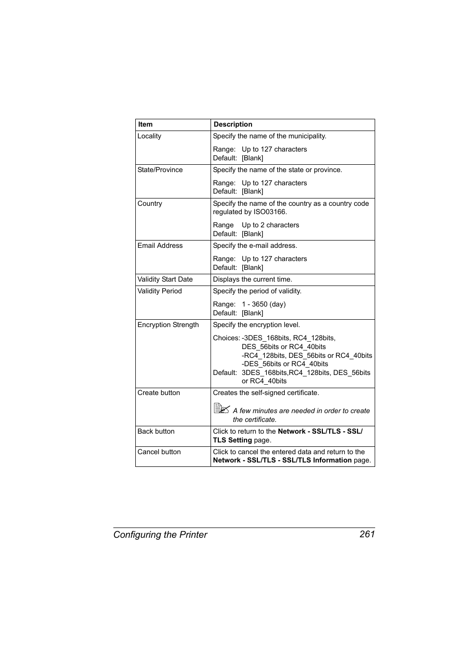 Configuring the printer 261 | Konica Minolta magicolor 5550 User Manual | Page 279 / 296