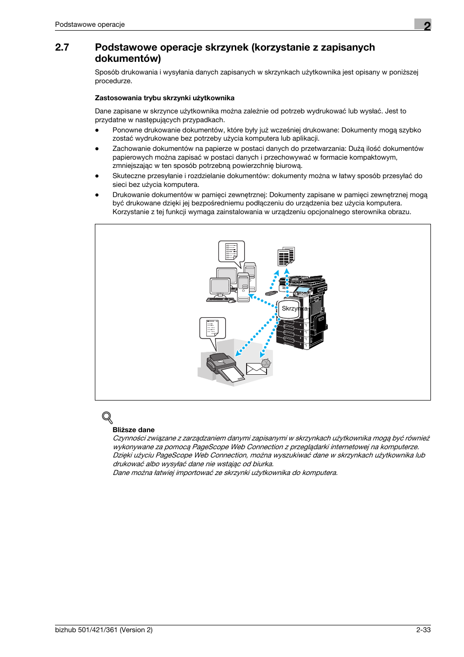 Zastosowania trybu skrzynki u¿ytkownika | Konica Minolta bizhub 501 User Manual | Page 101 / 288