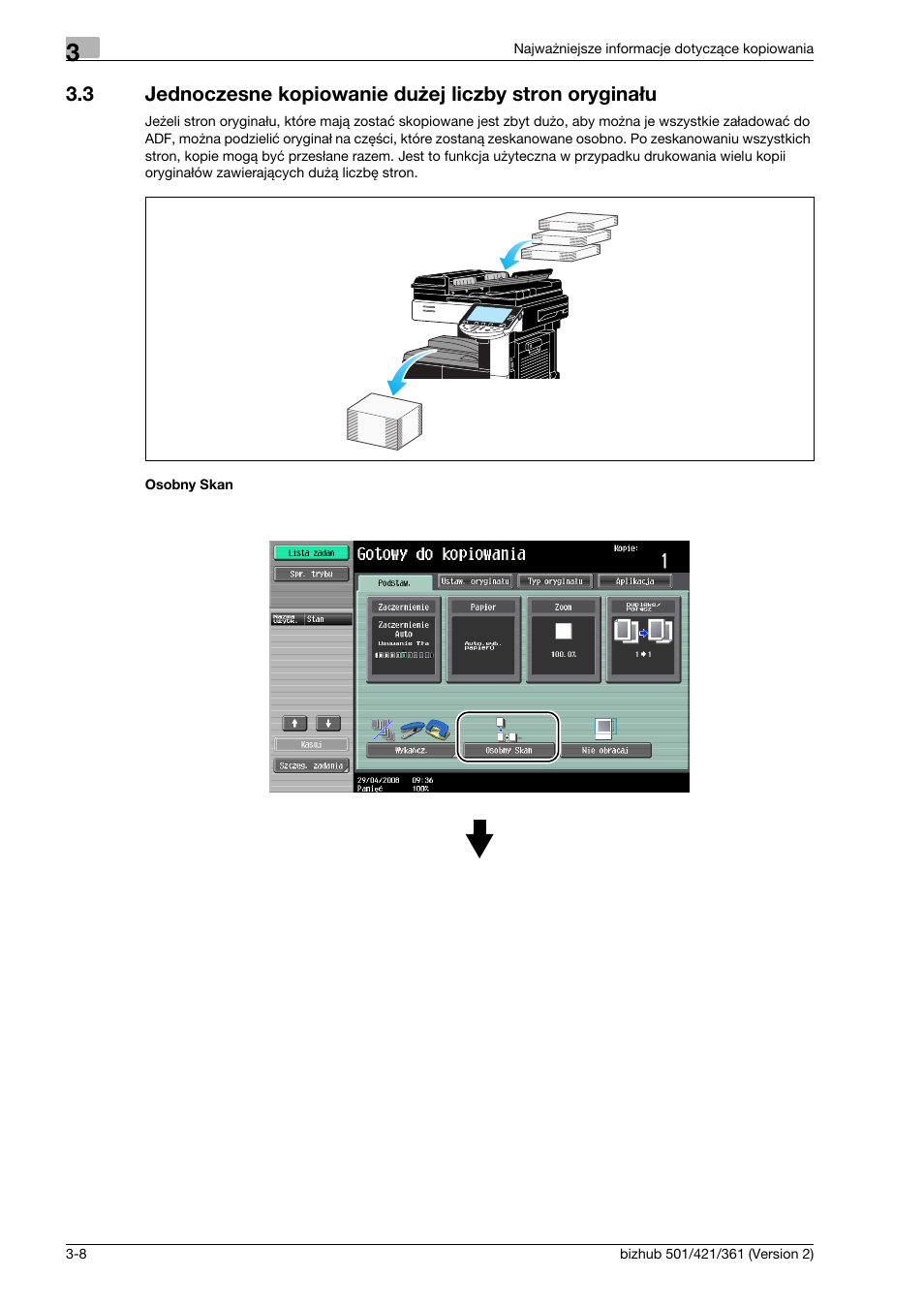 Osobny skan | Konica Minolta bizhub 501 User Manual | Page 120 / 288