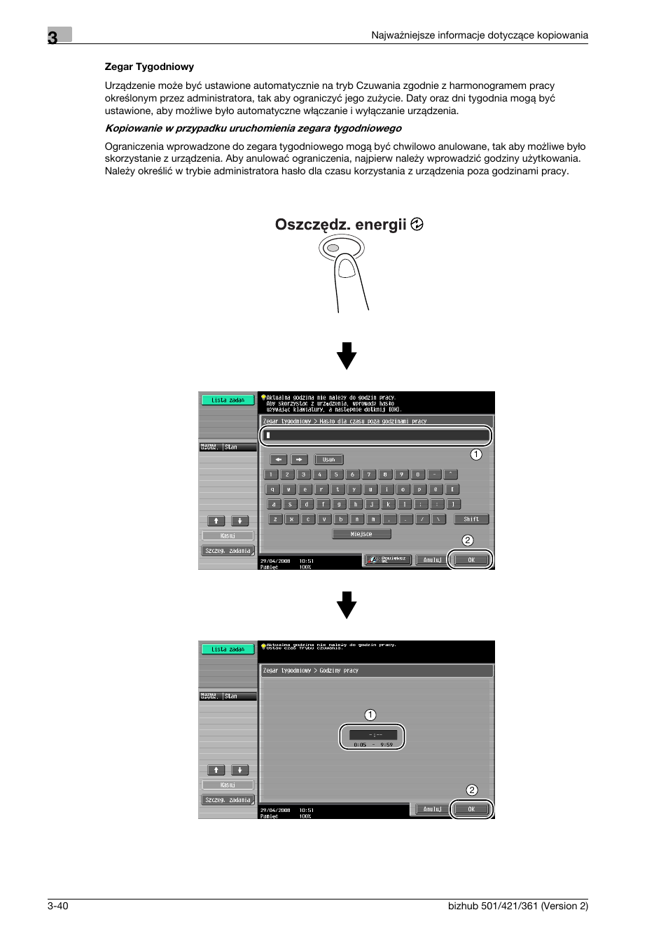 Zegar tygodniowy | Konica Minolta bizhub 501 User Manual | Page 152 / 288