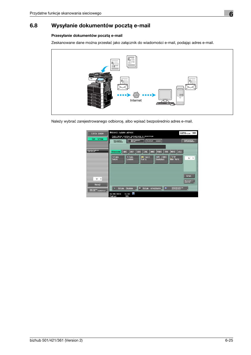 8 wysy¸anie dokumentów poczt¶ e-mail, Przesy¸anie dokumentów poczt¶ e-mail, Wysyłanie dokumentów pocztą e-mail -25 | 8 wysyłanie dokumentów pocztą e-mail | Konica Minolta bizhub 501 User Manual | Page 223 / 288