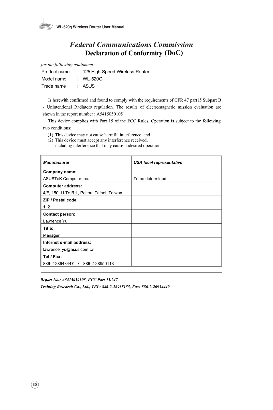 Asus WL-520G User Manual | Page 31 / 31