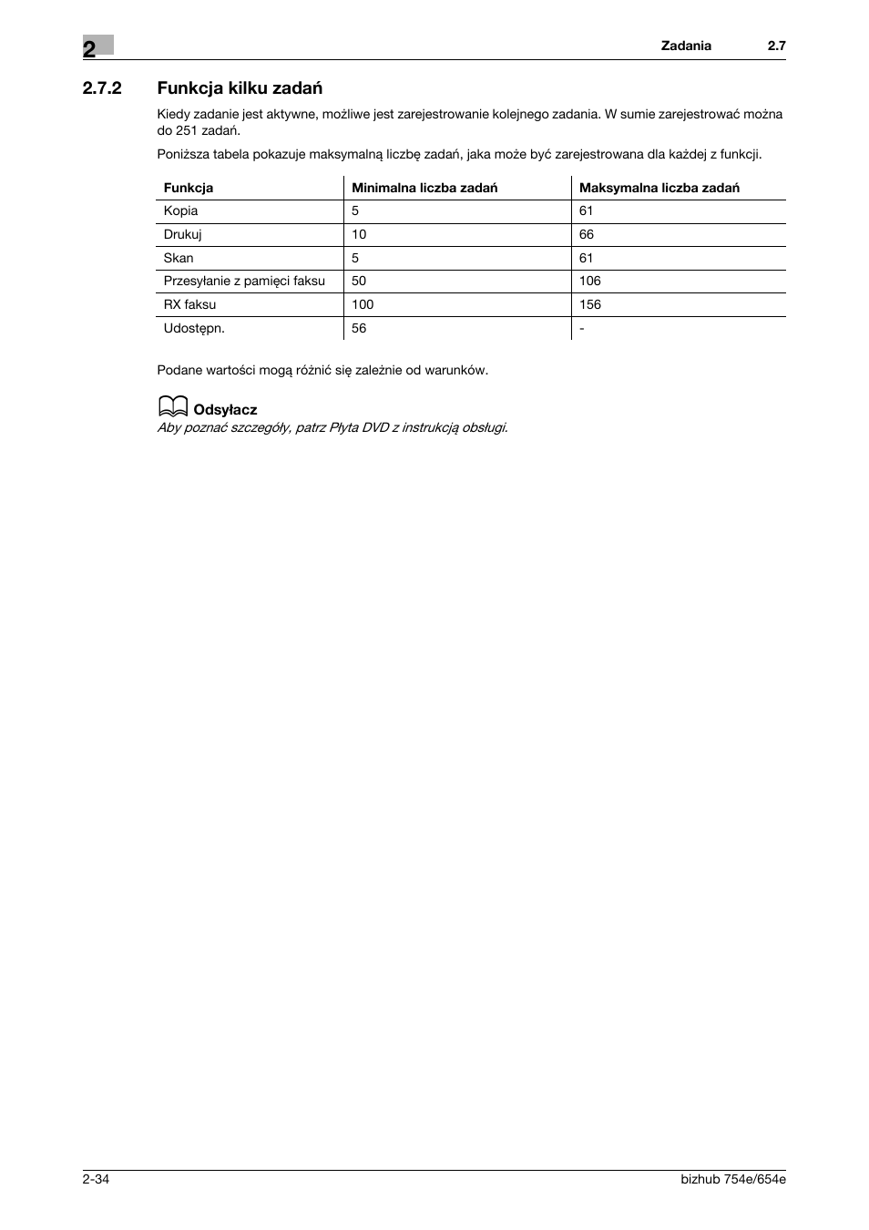 2 funkcja kilku zadań, Funkcja kilku zadań -34 | Konica Minolta bizhub 754e User Manual | Page 64 / 170