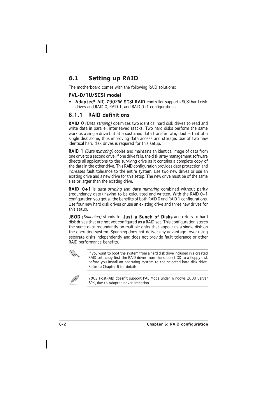 1 setting up raid | Asus 1U Rackmount Barebone Server RS160-E3/PS4 User Manual | Page 106 / 140