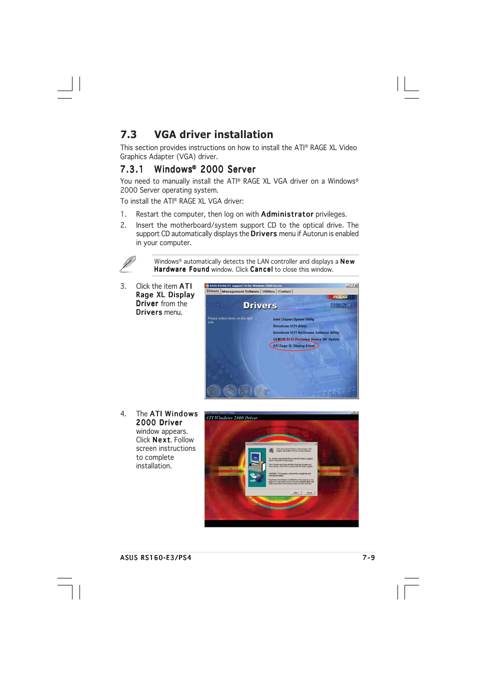 3 vga driver installation | Asus 1U Rackmount Barebone Server RS160-E3/PS4 User Manual | Page 137 / 140