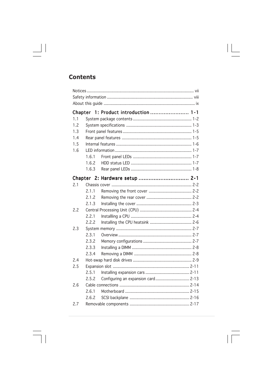 Asus 1U Rackmount Barebone Server RS160-E3/PS4 User Manual | Page 3 / 140